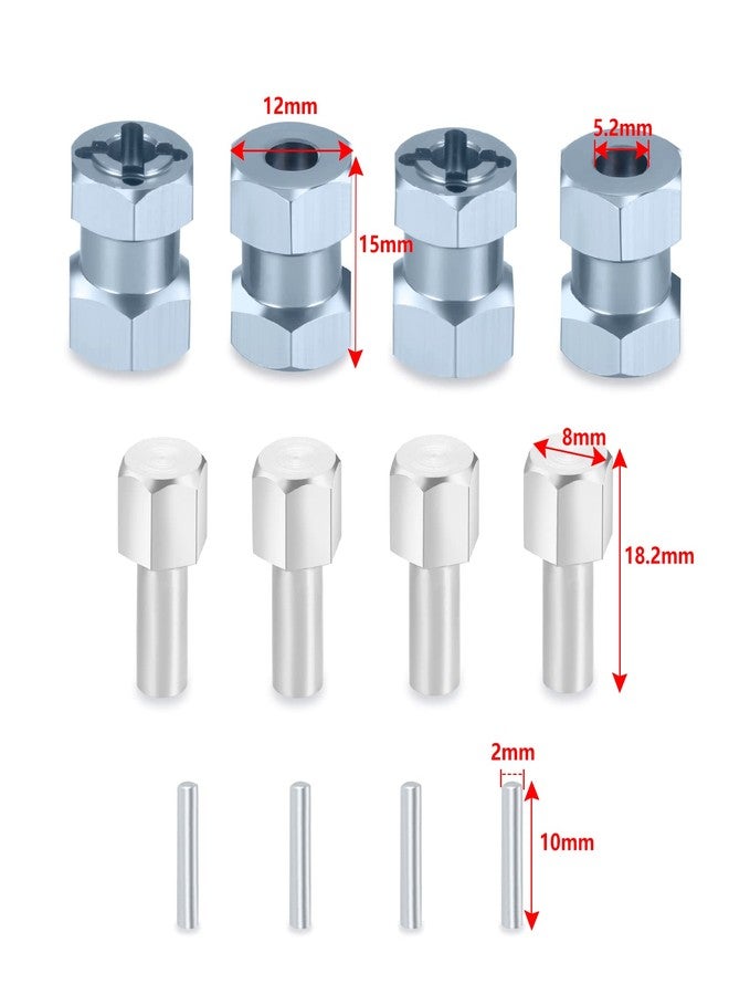 MORFUM RC 12mm Wheel Hex Drive Hubs Combiner Coupler Aluminum 15mm Offset Extension Drive Adapter for 1/10 Axial SCX10 Wraith RC Crawler Car Upgrade Parts (Titanium) - Image 2
